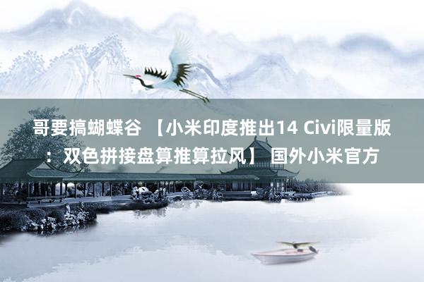 哥要搞蝴蝶谷 【小米印度推出14 Civi限量版：双色拼接盘算推算拉风】 国外小米官方