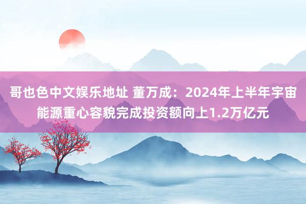 哥也色中文娱乐地址 董万成：2024年上半年宇宙能源重心容貌完成投资额向上1.2万亿元