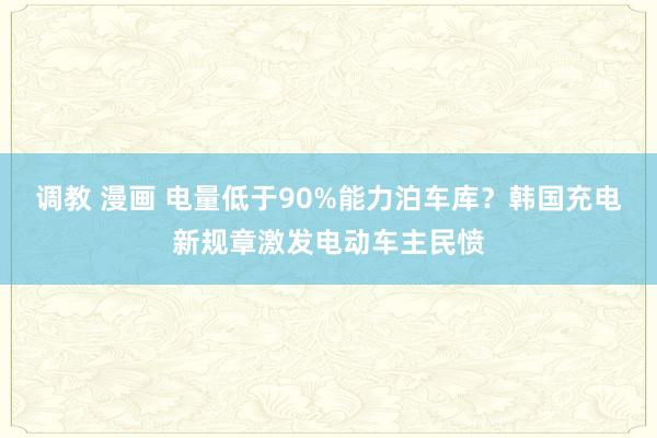 调教 漫画 电量低于90%能力泊车库？韩国充电新规章激发电动车主民愤